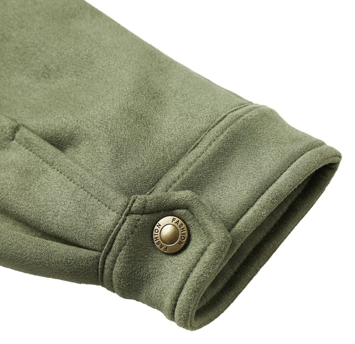 Groene herenjas met teddyvoering en ritssluiting