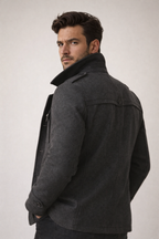 Manteau élégant pour homme en mélange de laine
