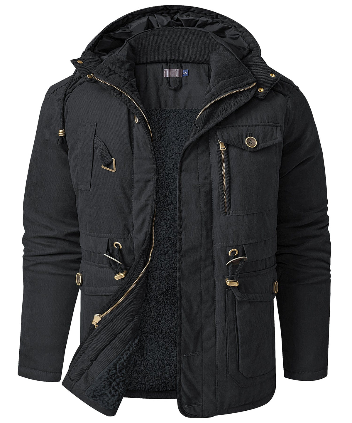 Gefütterte Herren Winterjacke mit Kapuze