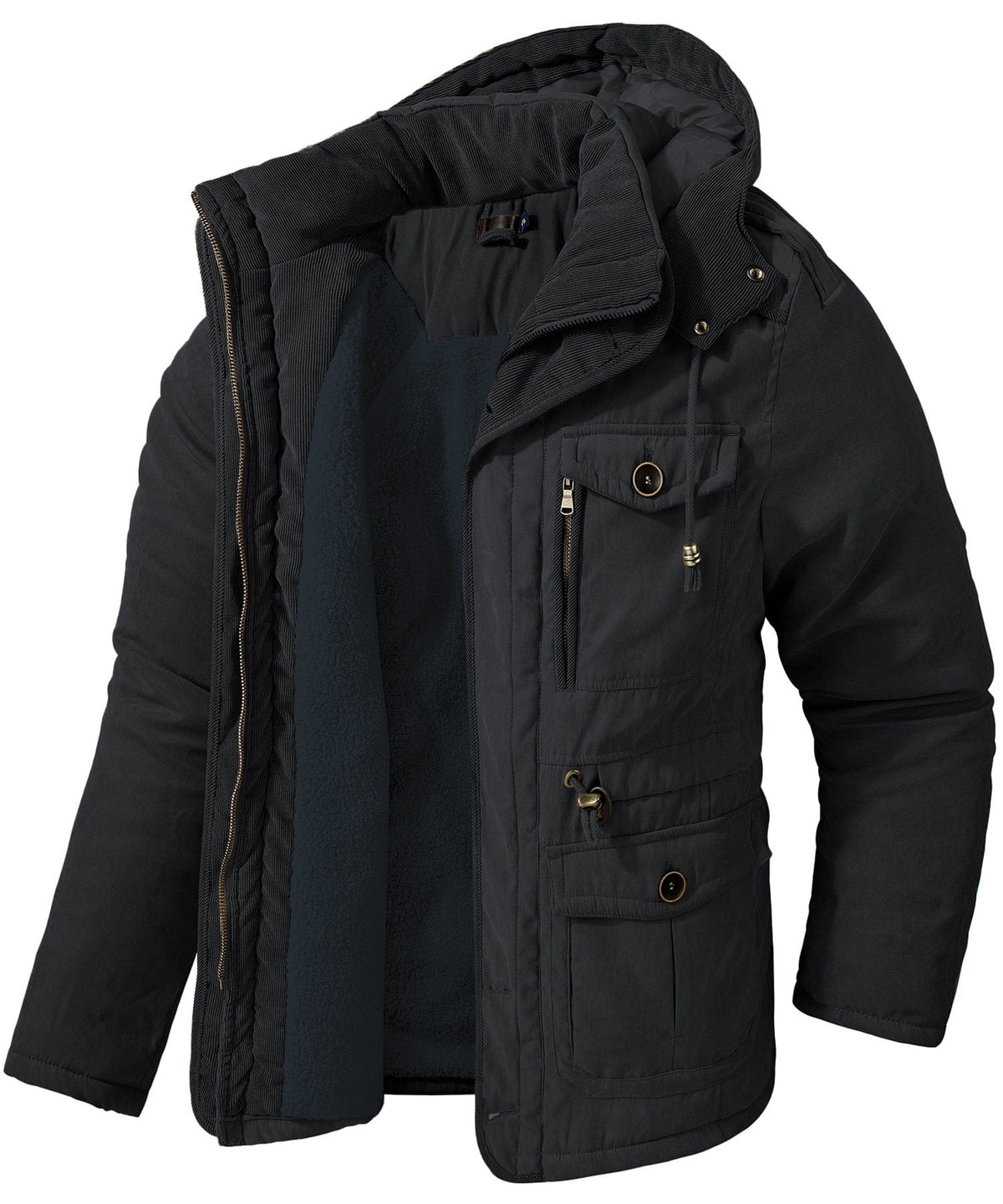 Gefütterte Herren Winterjacke mit Kapuze