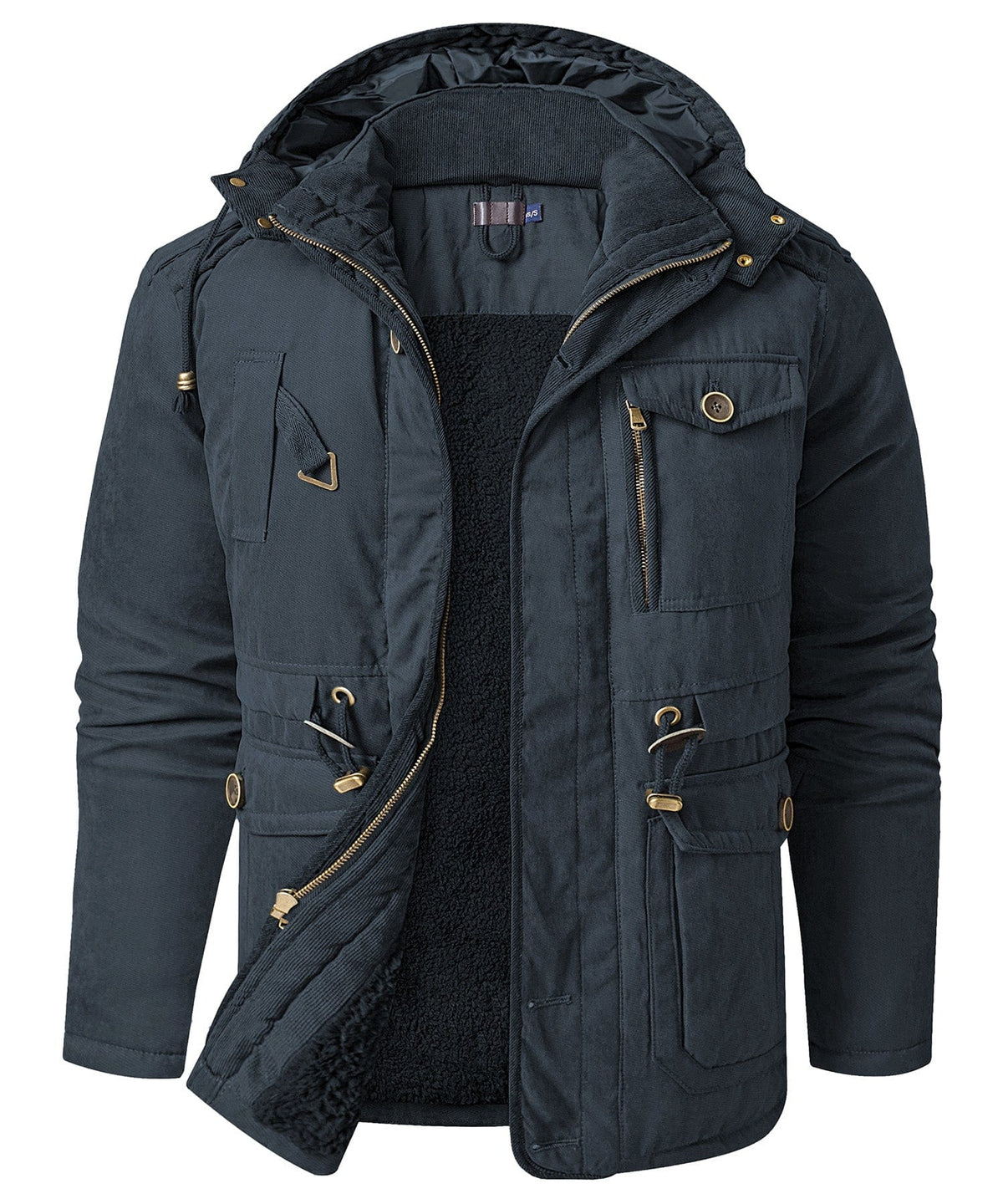 Gefütterte Herren Winterjacke mit Kapuze
