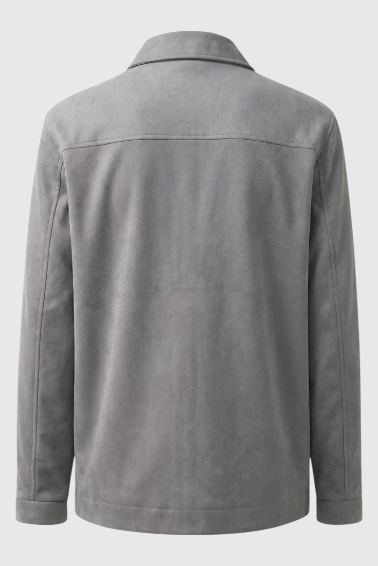 Herren Wildlederjacke Hellgrau