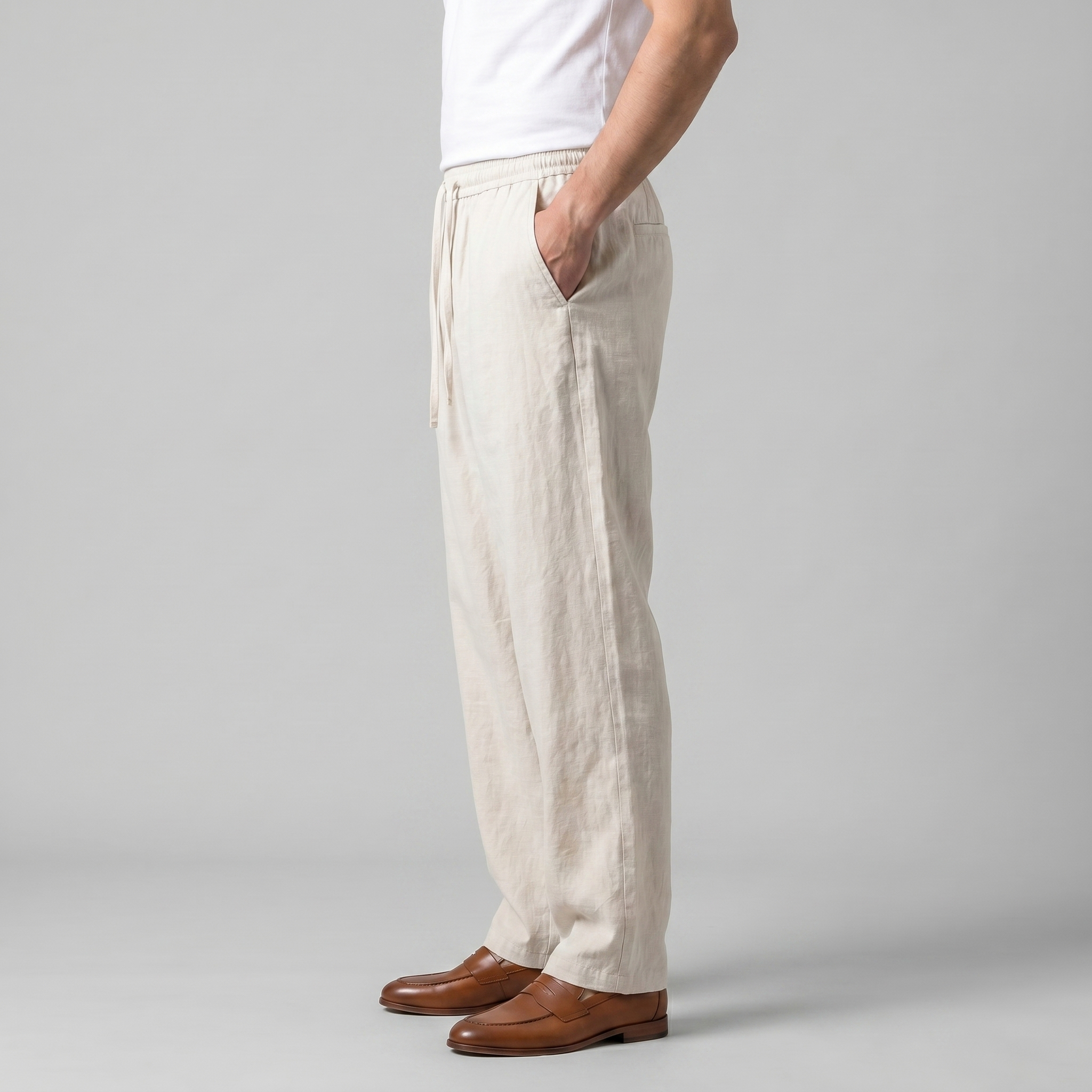 Herren Baggy Leinenhose