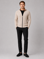 Herren Fleece-Strickjacke mit Reißverschluss