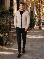 Herren Fleece-Strickjacke mit Reißverschluss