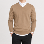 Herren Pullover mit V Ausschnitt Leicht und Klassisch