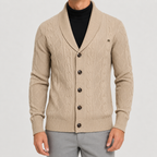 Cardigan homme d'hiver chaud avec aspect tricoté et sensation de légèreté