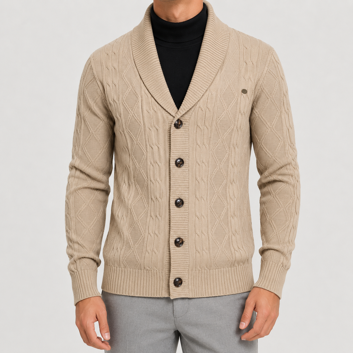 Herren Strickjacke Winter Warm mit Strickoptik und Leichtem Tragegefühl