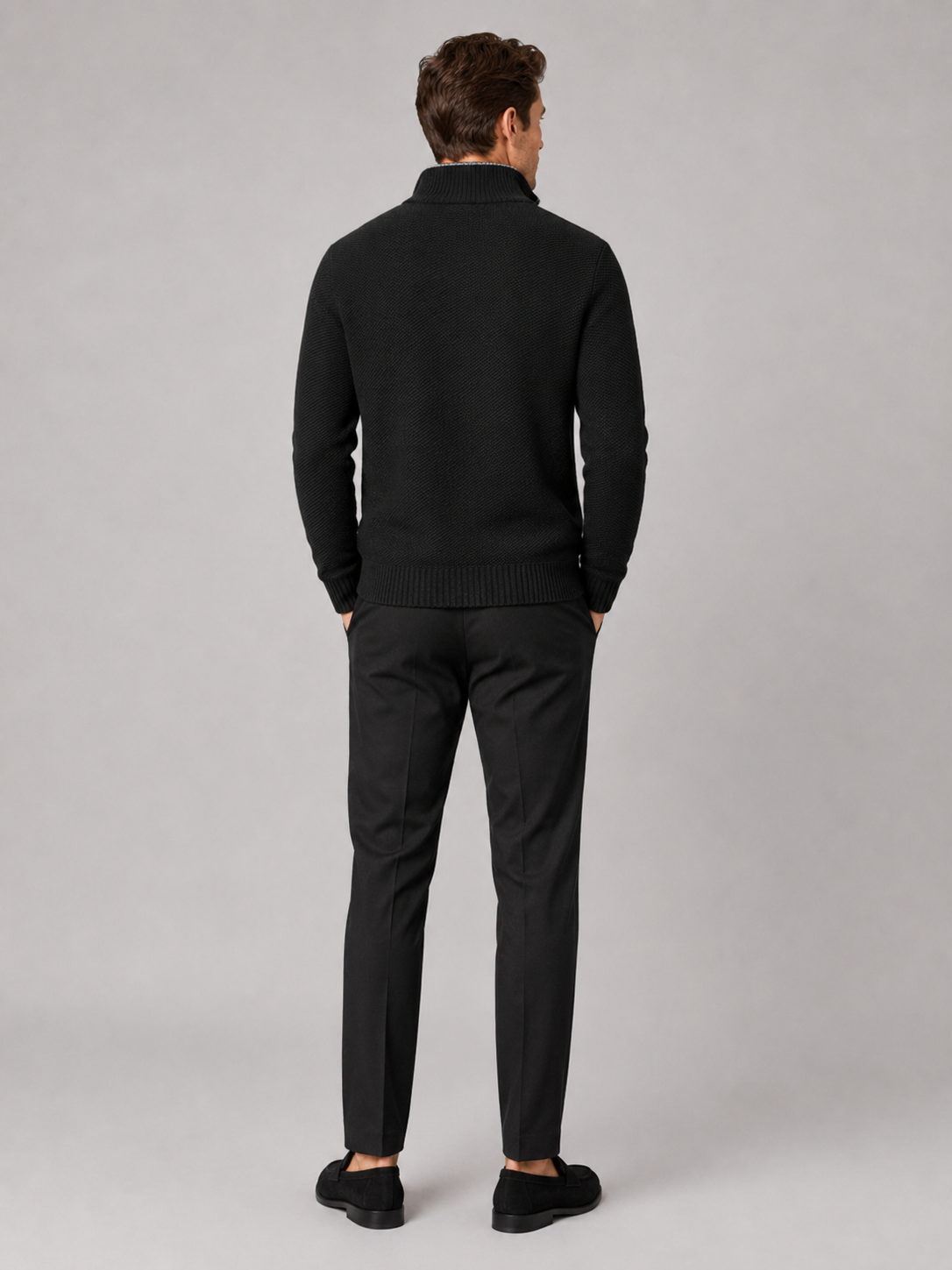 Herren Fleece-Strickjacke mit Reißverschluss