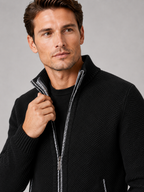 Herren Fleece-Strickjacke mit Reißverschluss