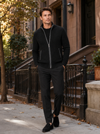 Herren Fleece-Strickjacke mit Reißverschluss
