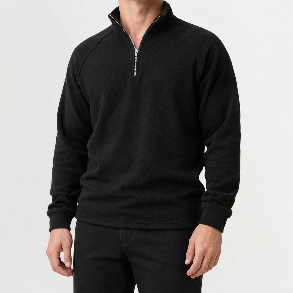 Herren Fleece-Pullover mit 1/4-Reißverschluss