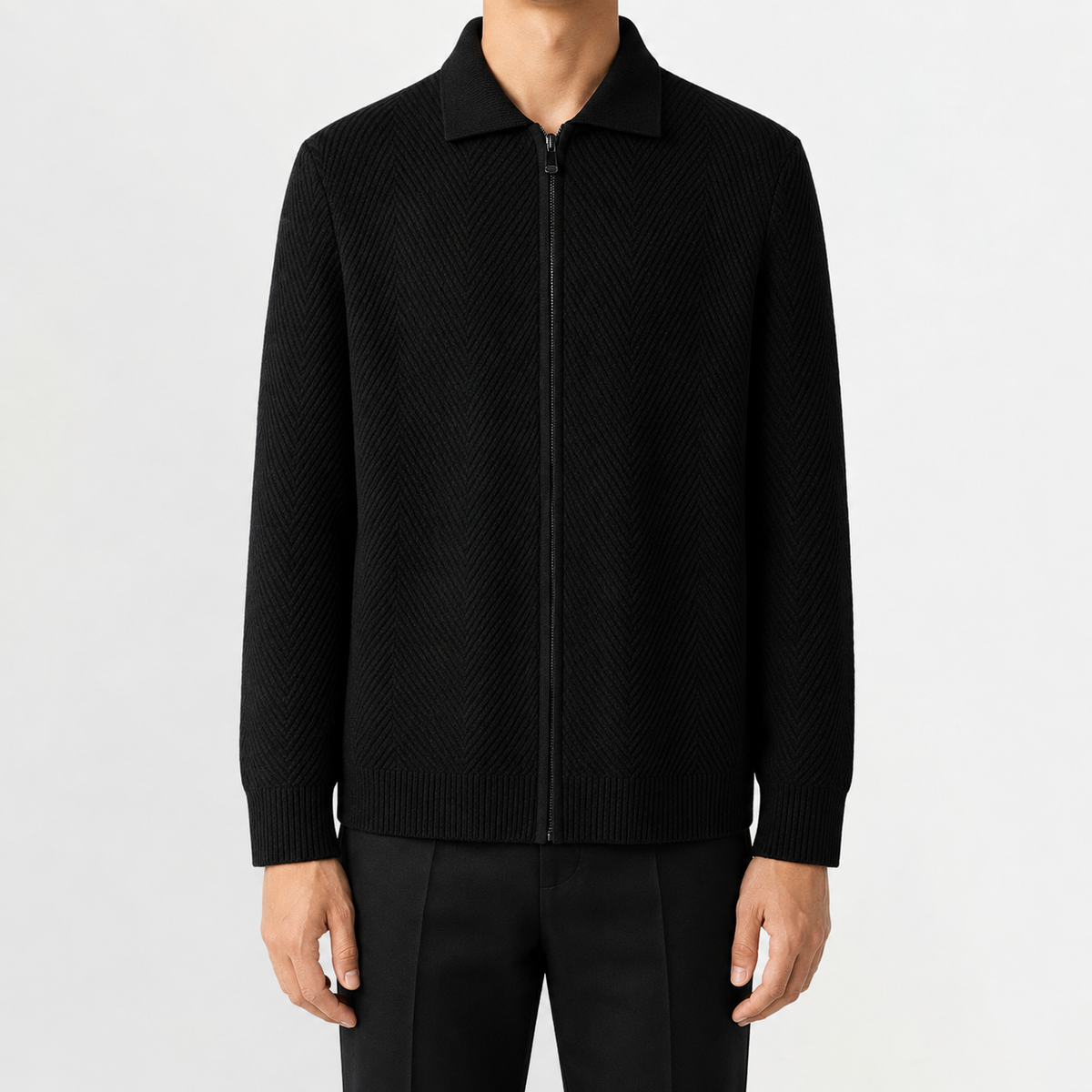 Herren Strickjacke mit Reißverschluss