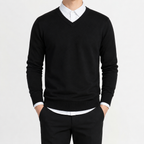 Herren Pullover mit V Ausschnitt Leicht und Klassisch