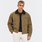 Herren Canvasjacke mit Cordkragen