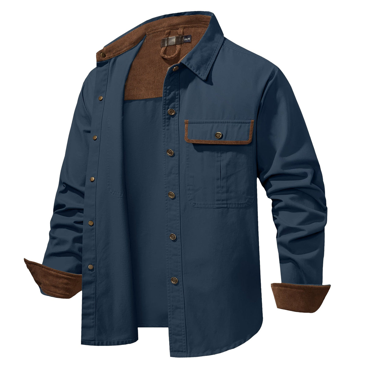 Heren katoenen overshirt met borstzakken