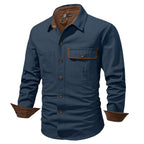 Heren katoenen overshirt met borstzakken