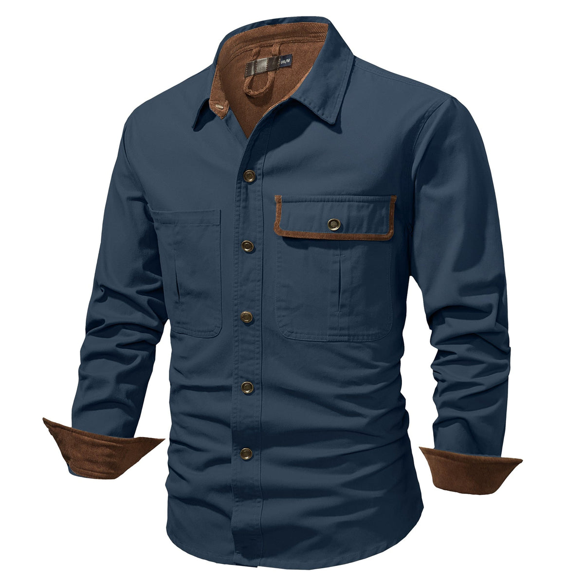 Heren katoenen overshirt met borstzakken