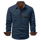 Heren katoenen overshirt met borstzakken