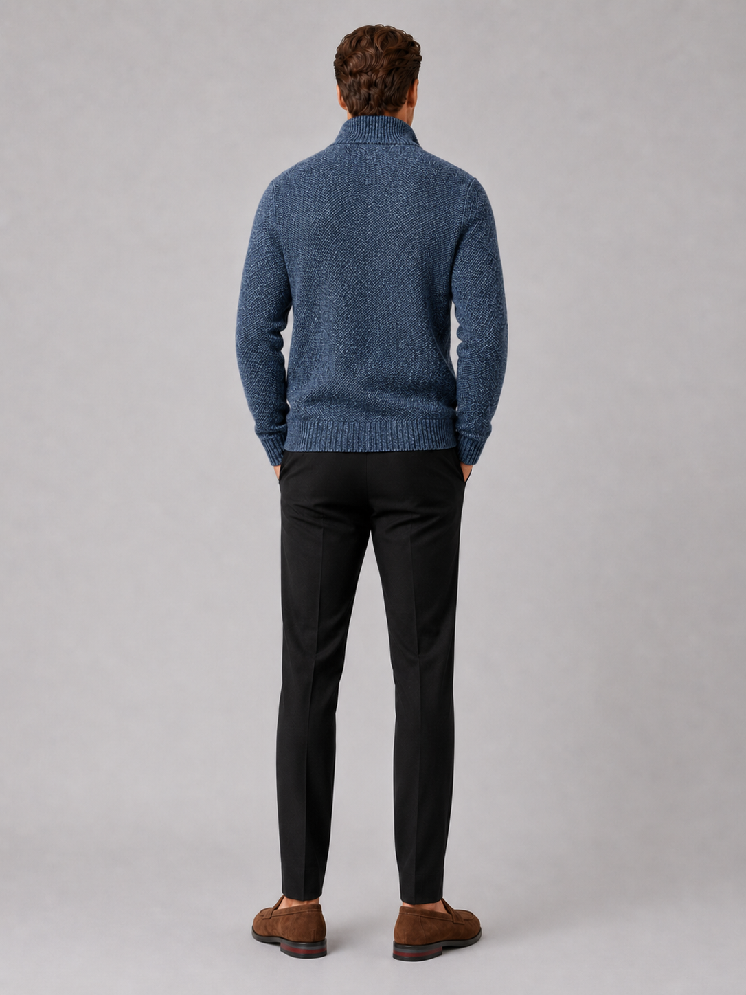 Herren Fleece-Strickjacke mit Reißverschluss