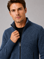 Herren Fleece-Strickjacke mit Reißverschluss