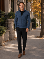 Herren Fleece-Strickjacke mit Reißverschluss