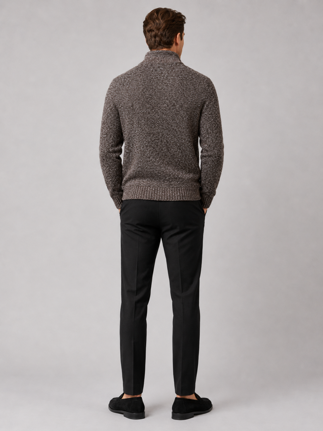 Herren Fleece-Strickjacke mit Reißverschluss