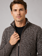 Herren Fleece-Strickjacke mit Reißverschluss