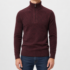Pull en peluche pour homme avec fermeture éclair quart