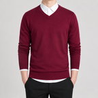 Herren Pullover mit V Ausschnitt Leicht und Klassisch