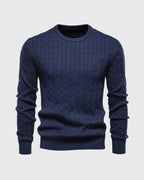 Pull en maille torsadée pour homme coupe régulière