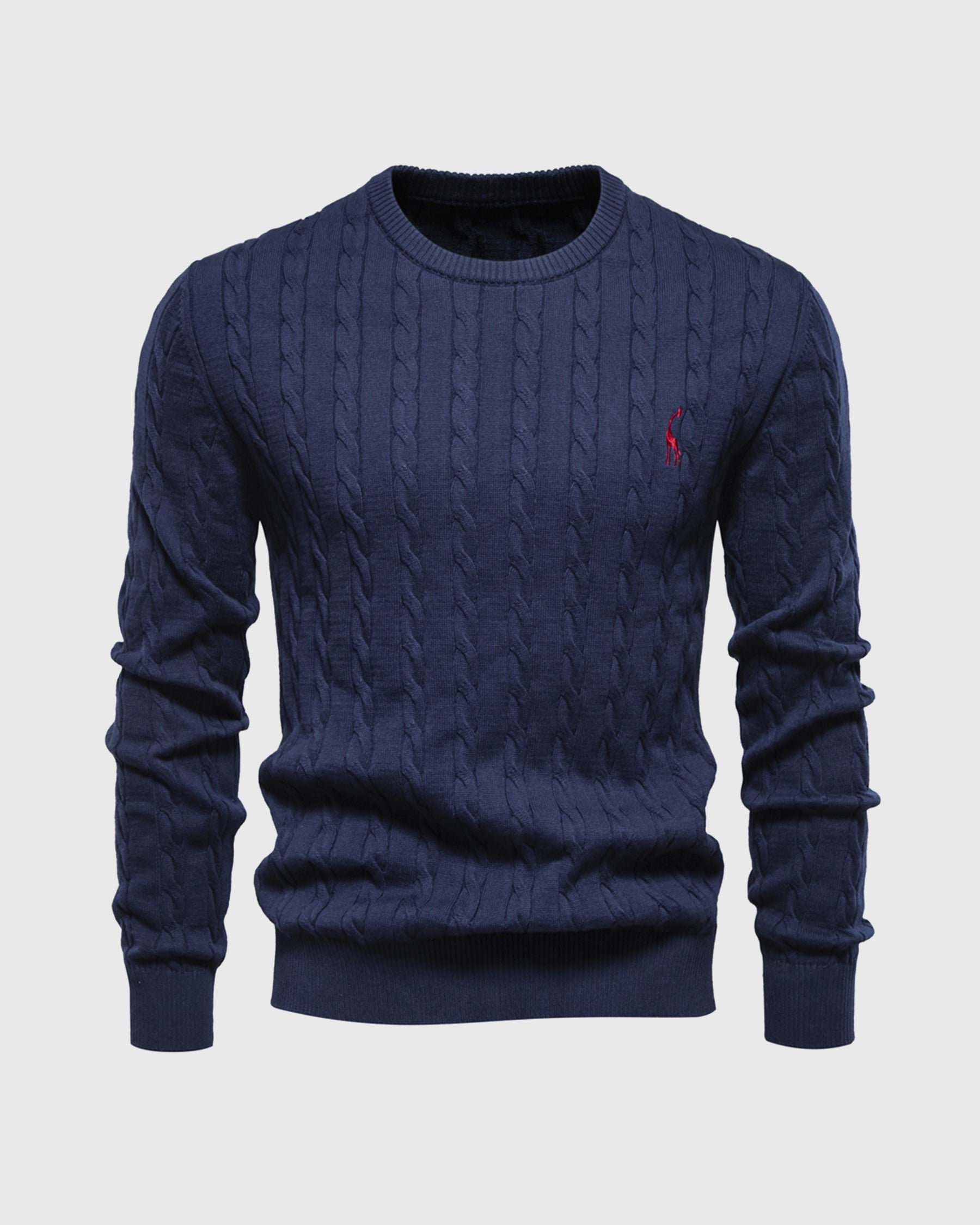 Pull en maille torsadée pour homme coupe régulière