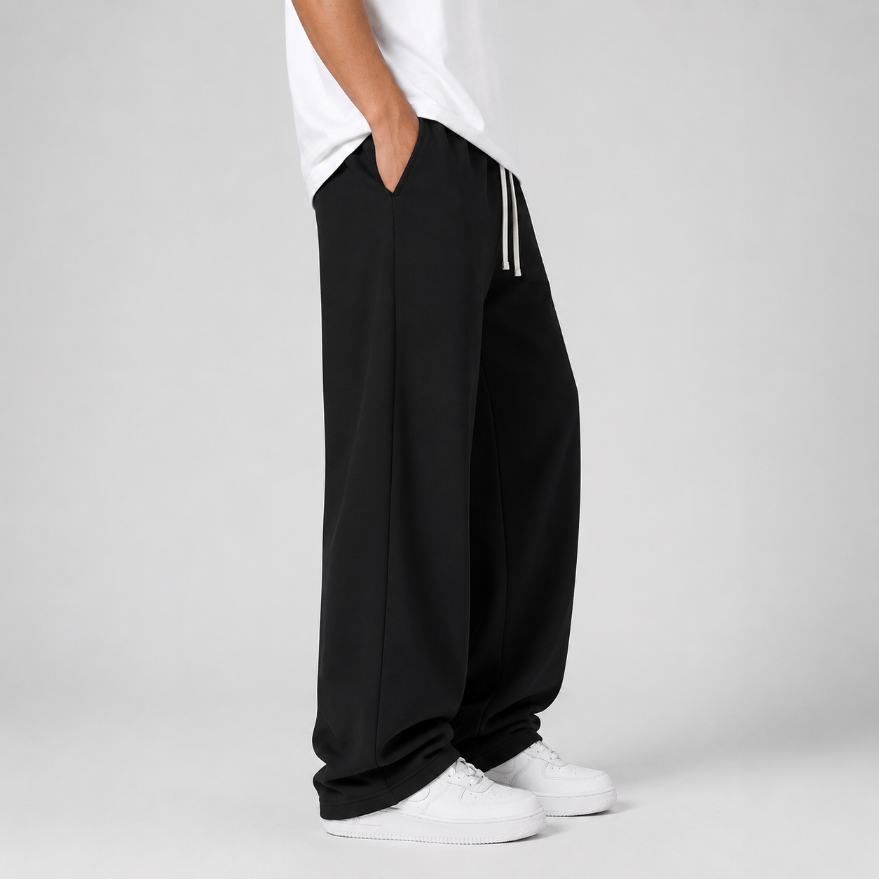 Herren Jogginghose aus Strick mit geradem Loose Fit
