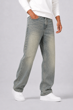 Herren Straight Fit Jeans mit Waschung