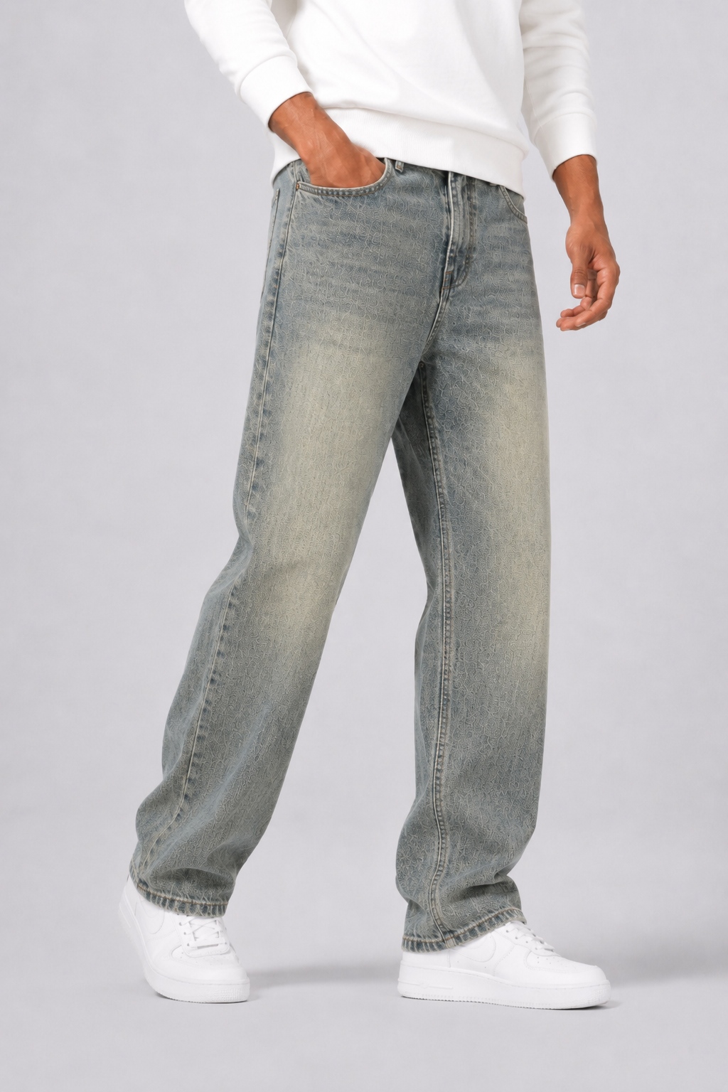 Herren Straight Fit Jeans mit Waschung