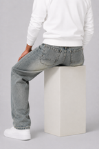 Herren Straight Fit Jeans mit Waschung