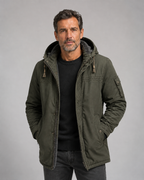 Veste d'hiver matelassée pour hommes avec capuche amovible