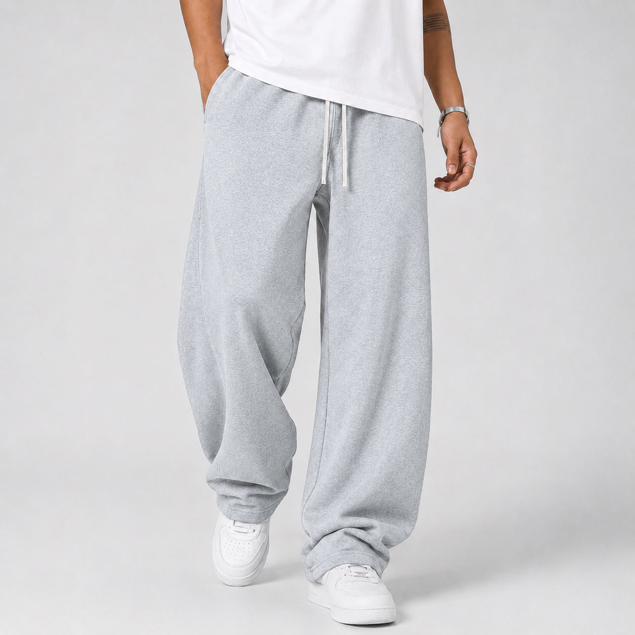 Herren Jogginghose aus Strick mit geradem Loose Fit