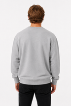 Pull-over oversize en maille pour homme col rond gris