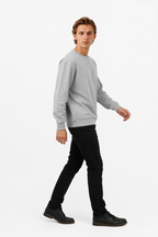 Pull-over oversize en maille pour homme col rond gris