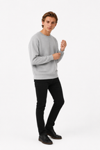 Pull-over oversize en maille pour homme col rond gris