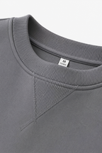 Pull-over oversize en maille pour homme col rond gris