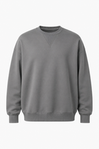 Pull-over oversize en maille pour homme col rond gris