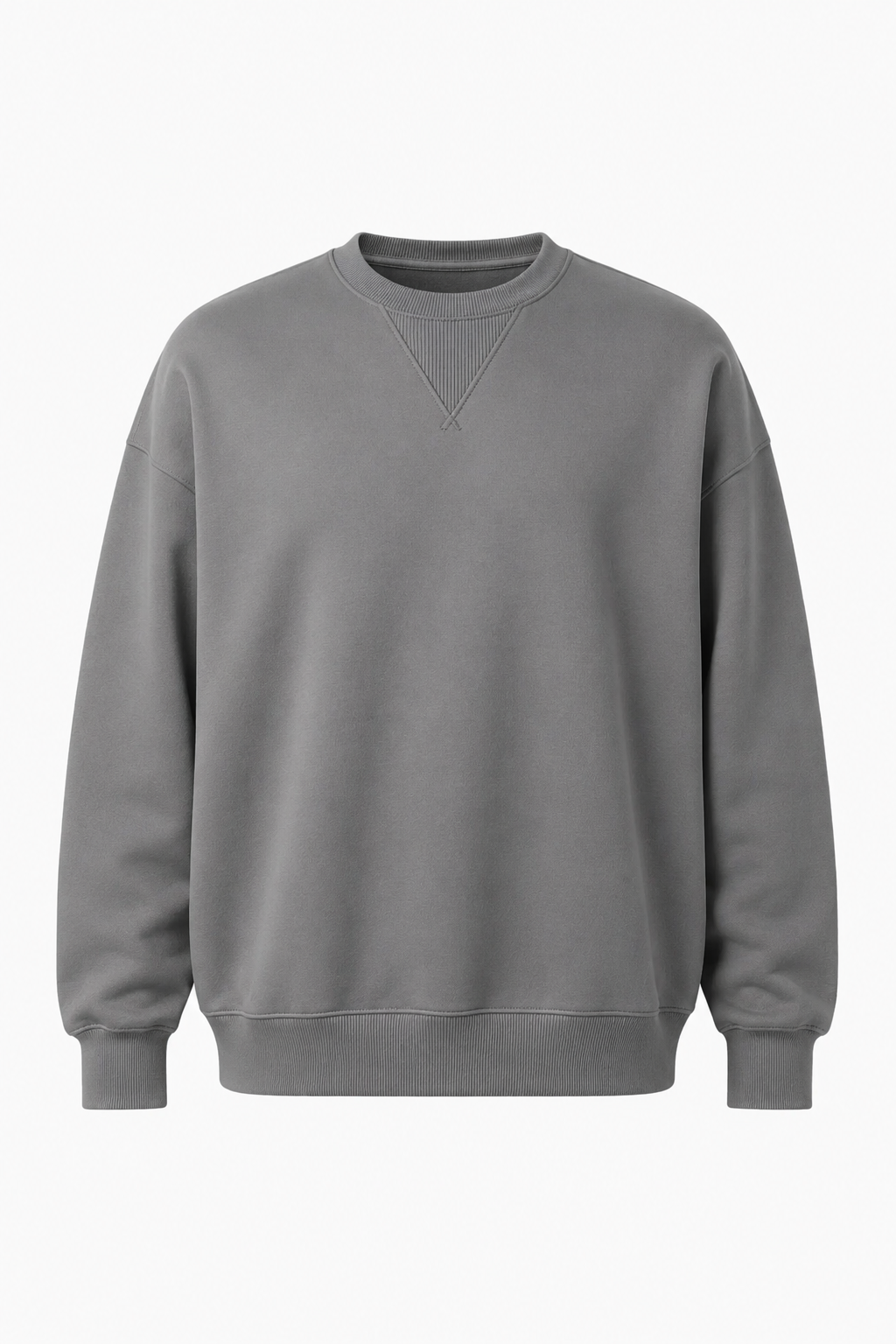 Pull-over oversize en maille pour homme col rond gris
