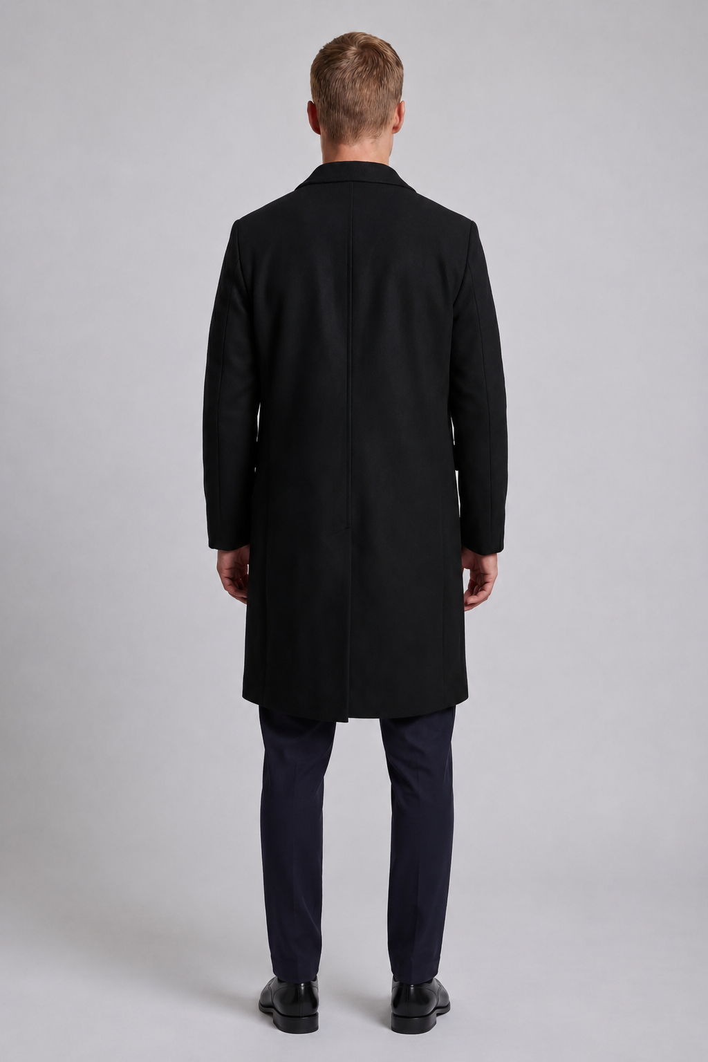 Manteau homme à simple boutonnage noir