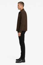Herren Overshirt Jacke Coffee Brown Regular Fit