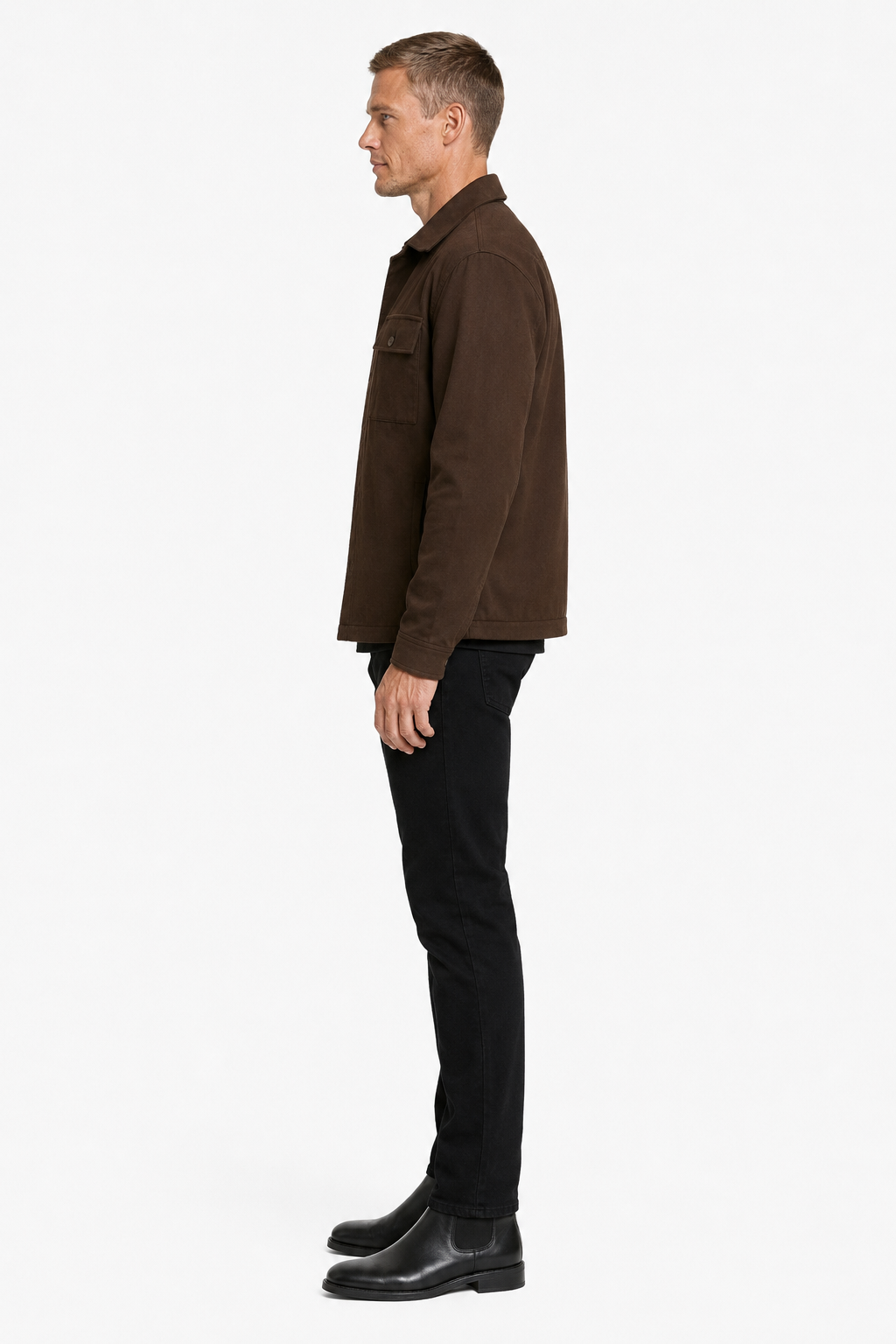 Herren Overshirt Jacke Coffee Brown Regular Fit
