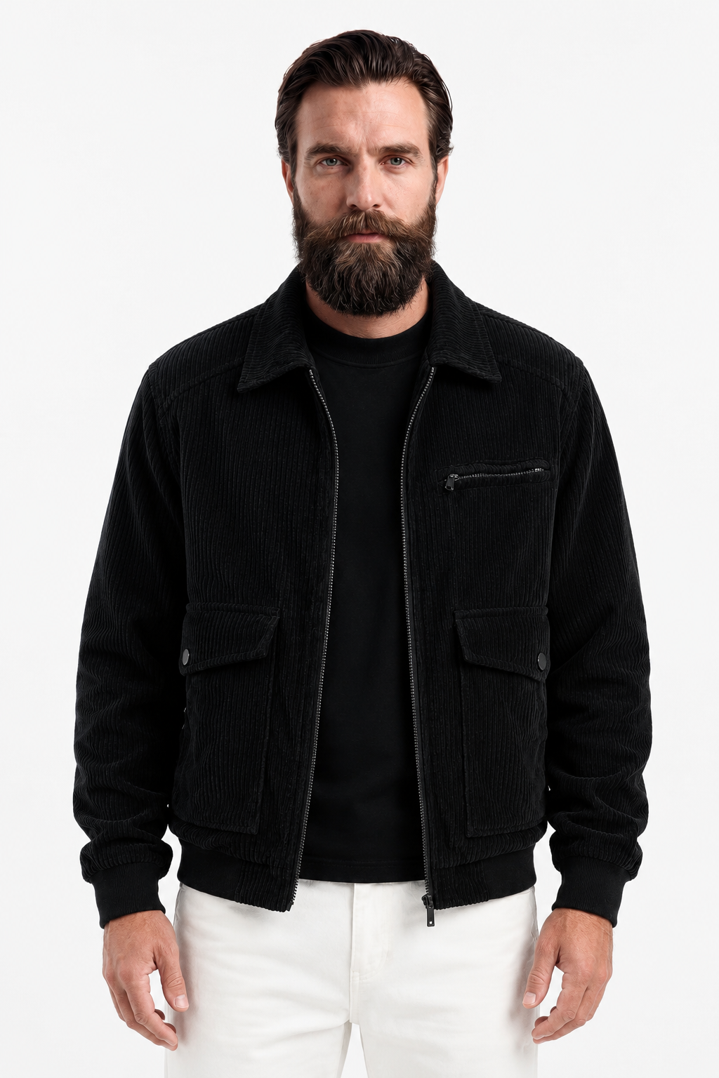 Herren Cordjacke Schwarz