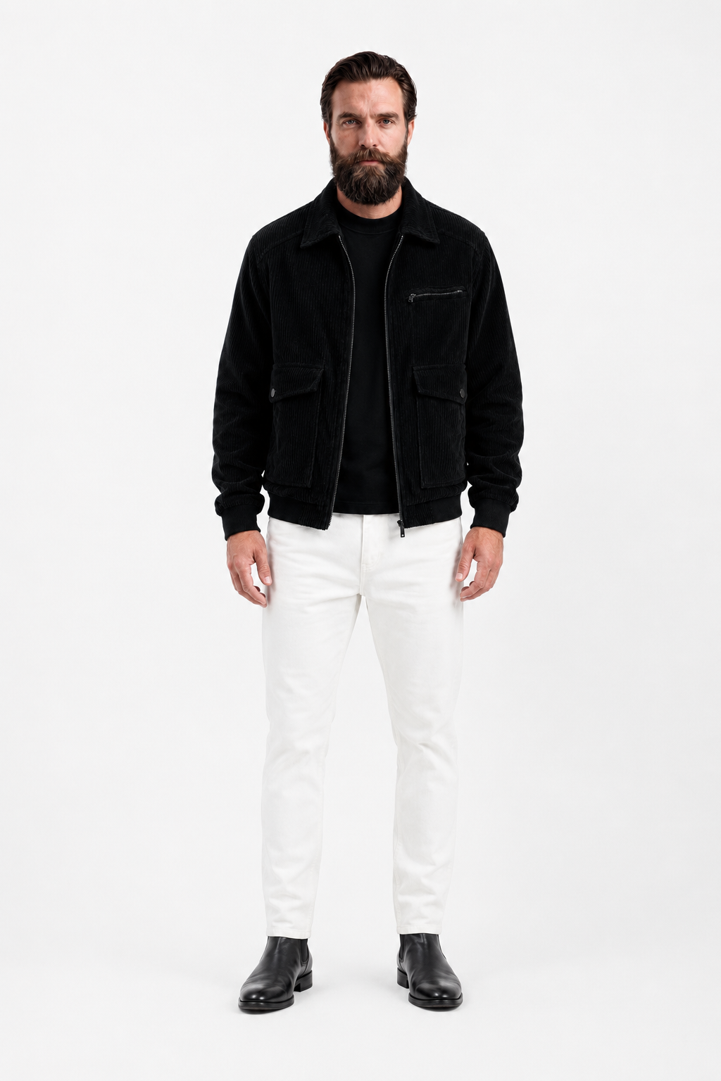 Herren Cordjacke Schwarz