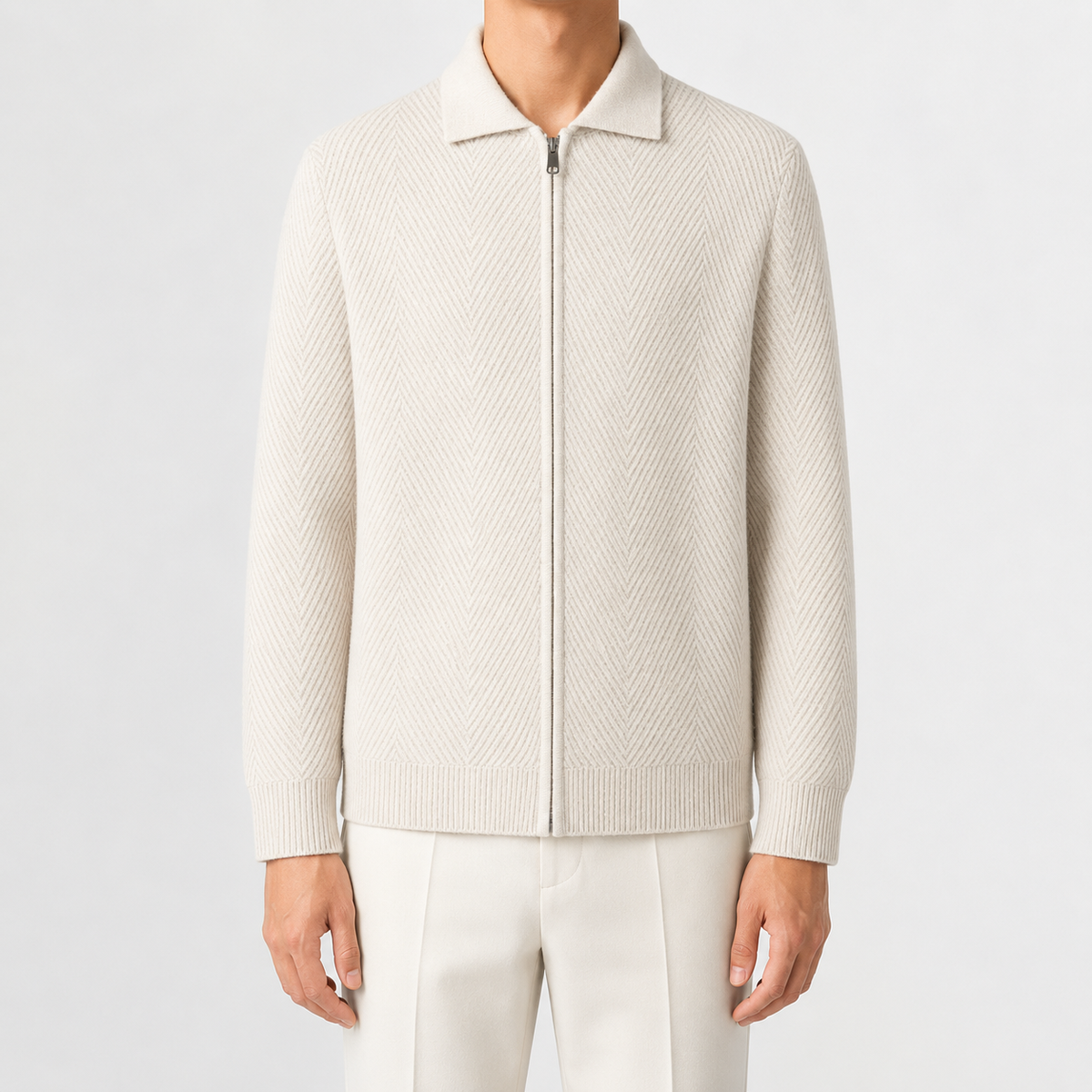 Herren Strickjacke mit Reißverschluss